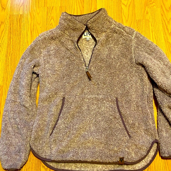 LIV gray fleece jacket sz M - Picture 2 of 4